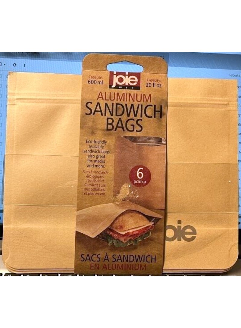 Joie Aluminum Sandwich Bags 6 Pcs Pack