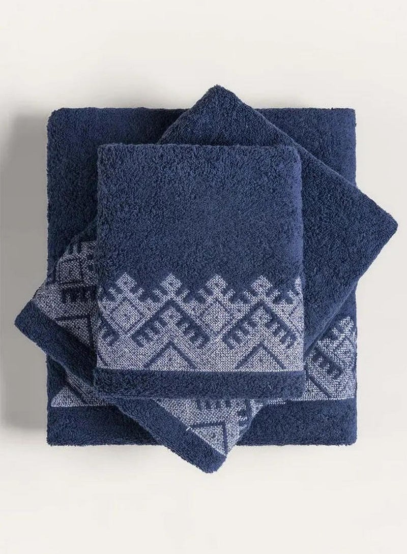 Ideas Crimson Combed Towel Set Blue - 3pcs