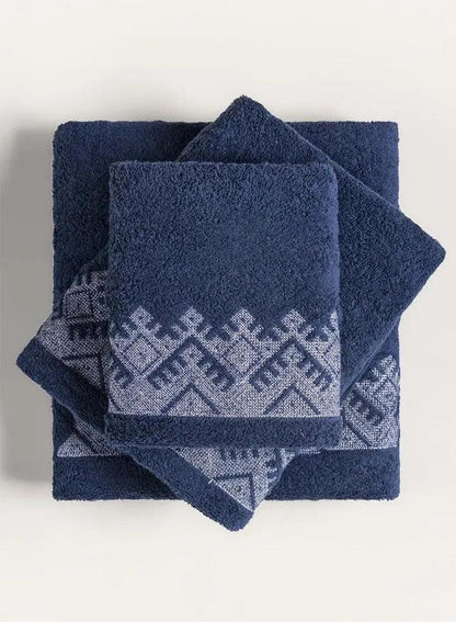 Ideas Crimson Combed Towel Set Blue - 3pcs