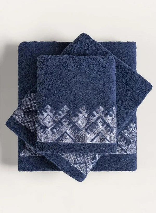 Ideas Crimson Combed Towel Set Blue - 3pcs