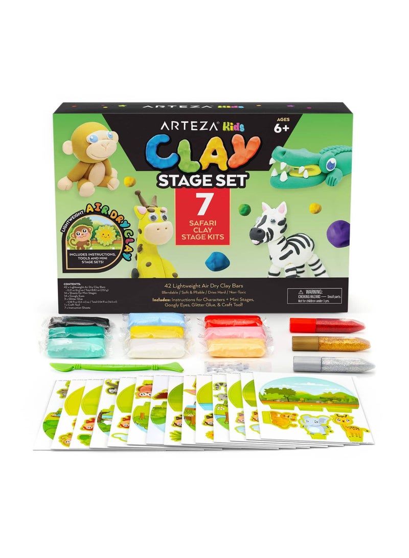 ARTEZA Kids Clay Stage Set Safari Clay