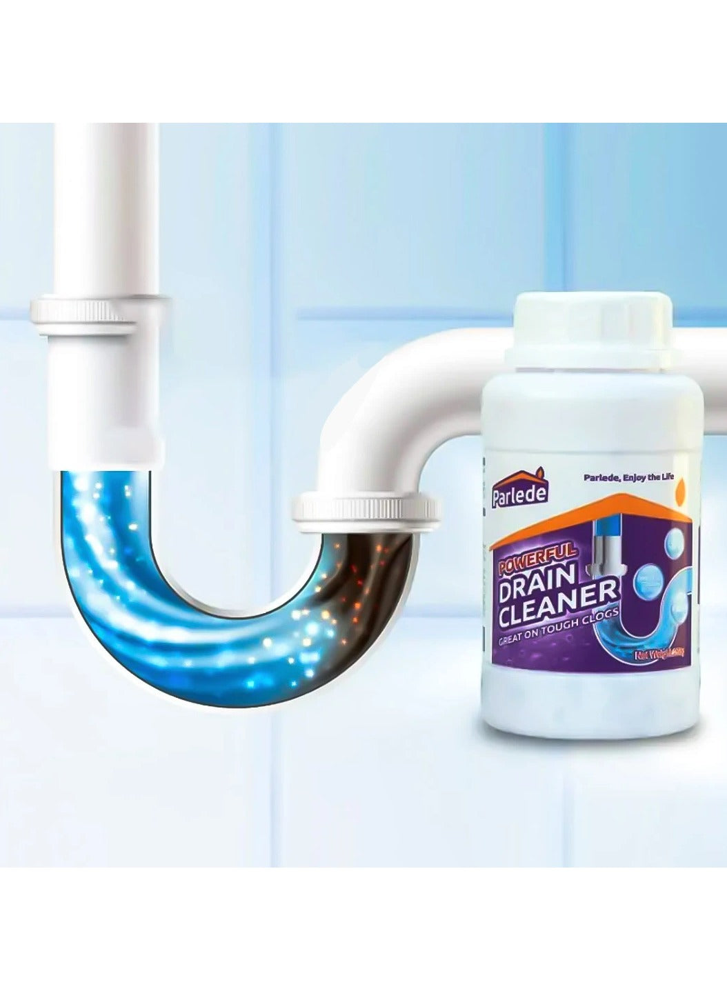 chemical powder, deep cleaning, drain add, drain cleaner, food waste, foul odors, hair paper, hot water, oils food, paper oils, paper soap, parlede, scum food, soap scum, water let