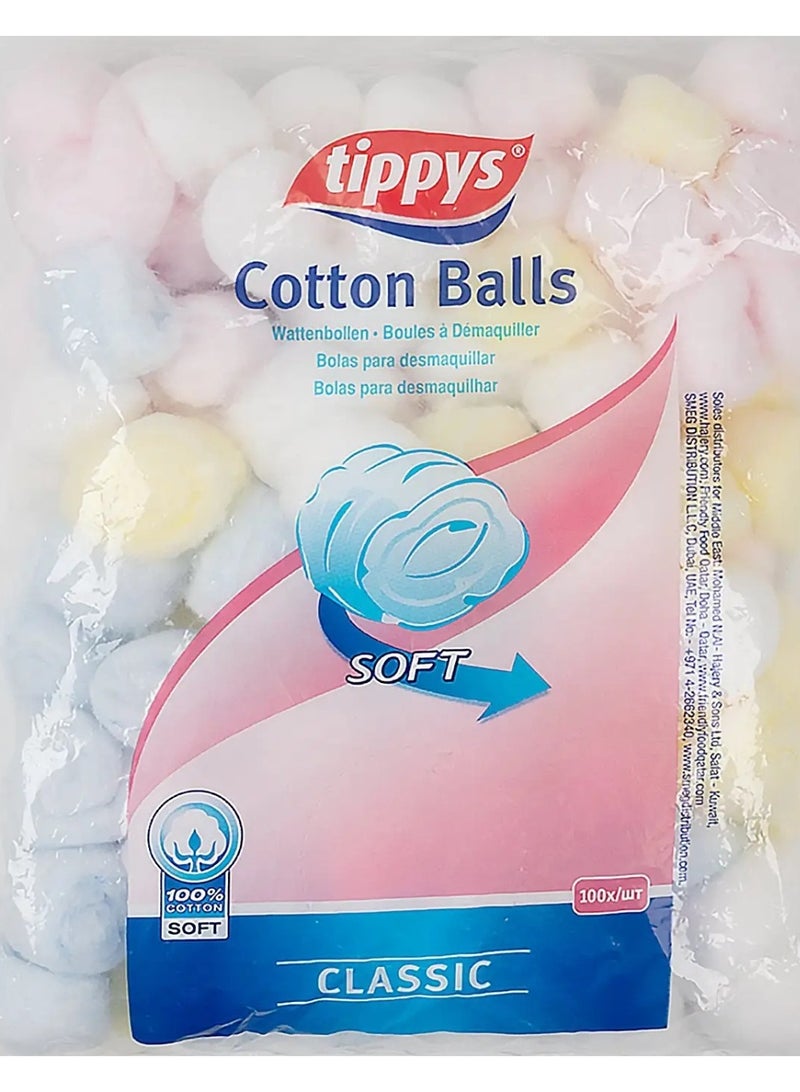 Tippys Cotton Balls Classic 100 Pcs Pack