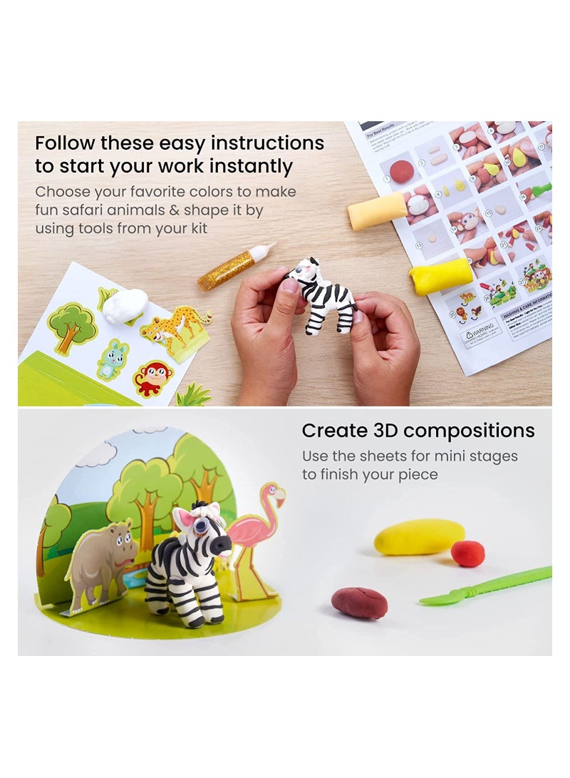 ARTEZA Kids Clay Stage Set Safari Clay