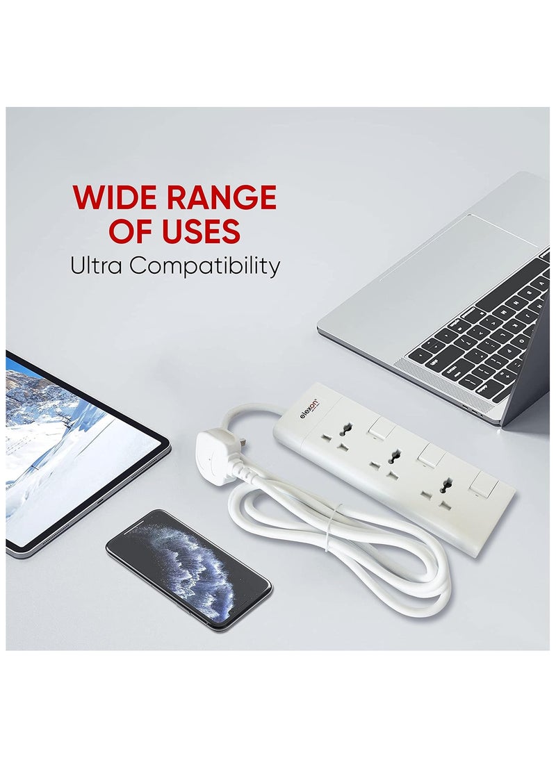 Elexon 3 Way Power Extension with 2M Cable
