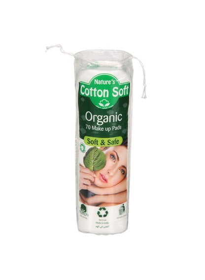 Nature'S Organic Cotton Soft Makeup Pads 70 Pieces White