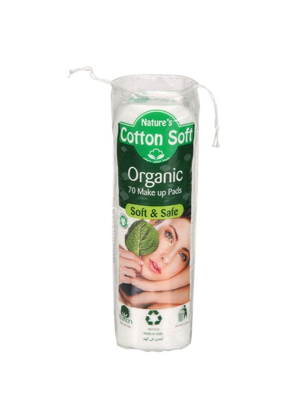 Nature'S Organic Cotton Soft Makeup Pads 70 Pieces