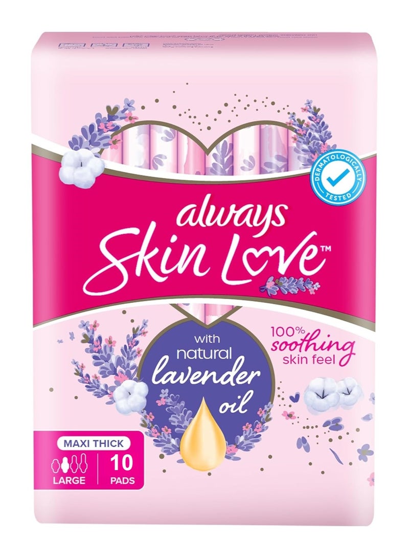 Always Skin Love Pads Lavender Maxi Thick 10 Count