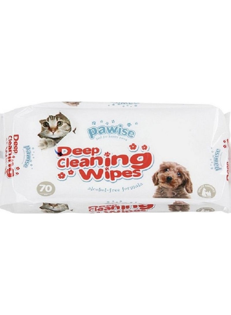 Pawise Deep Cleaning Wipes for Pets - 70 Pcs Pack