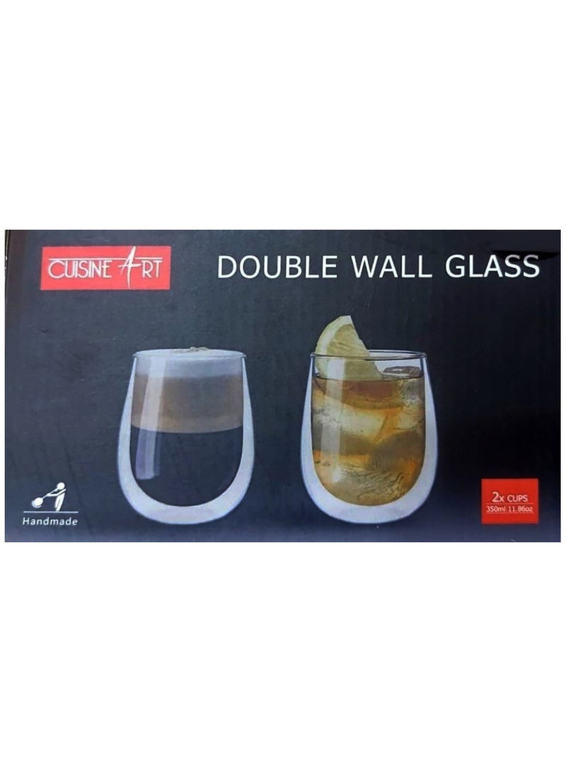 Cuisine Art Double Wall Glass Cup Set 350ml