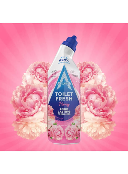 astonish, buildup fast, cleaning prevent, cruelty free, fast working, fragrance kills, free vegan, free vegan 750ml, fresh peony, fresh peony long, long lasting, peony long, toilet fresh, vegan 750ml, working cruelty
