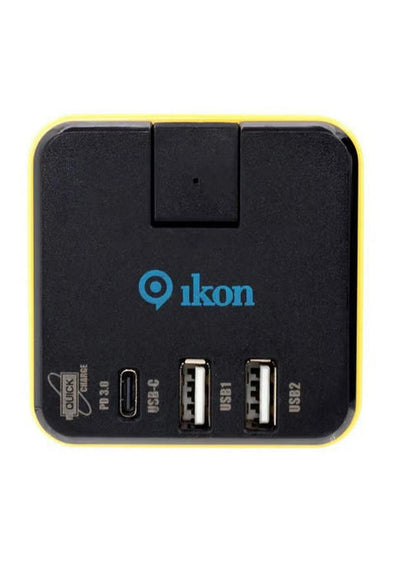 Ikon 3-Way Universal Socket with USB Ports