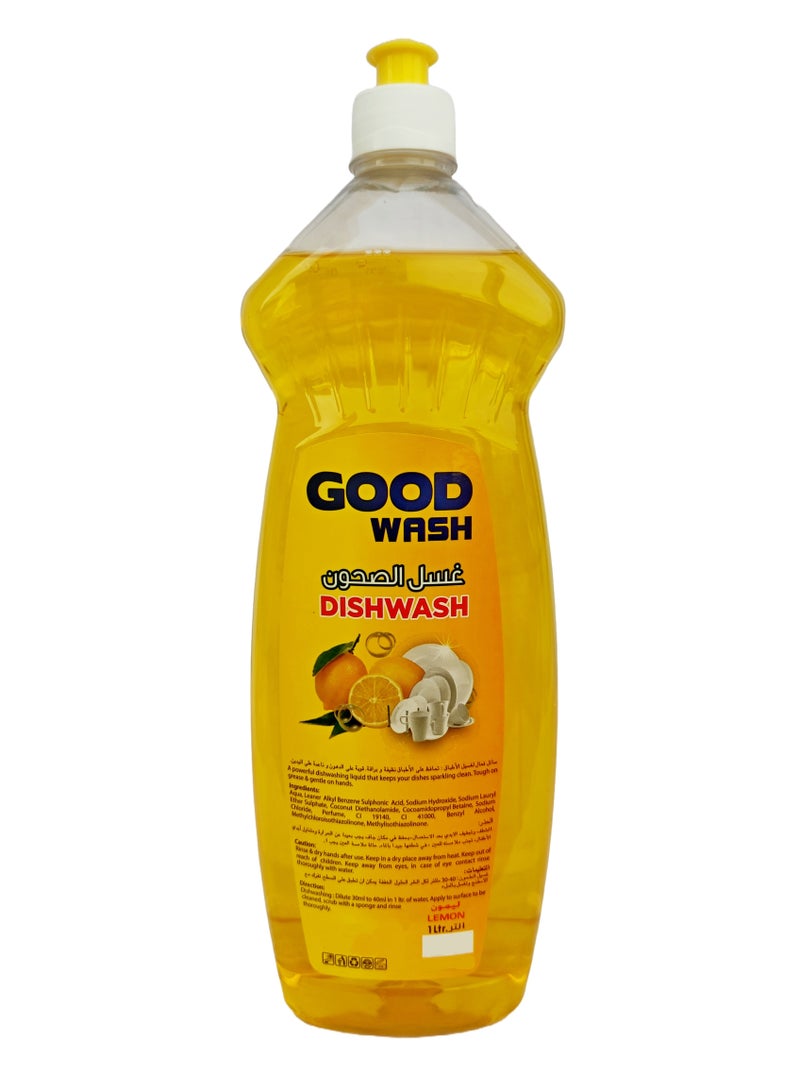 GOOD WASH Dish Washing Liquid Lemon 1L Pack of 3