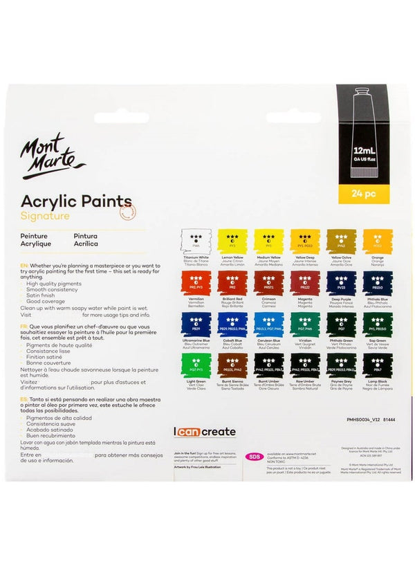 Mont Marte Acrylic Paints Set 24Pc