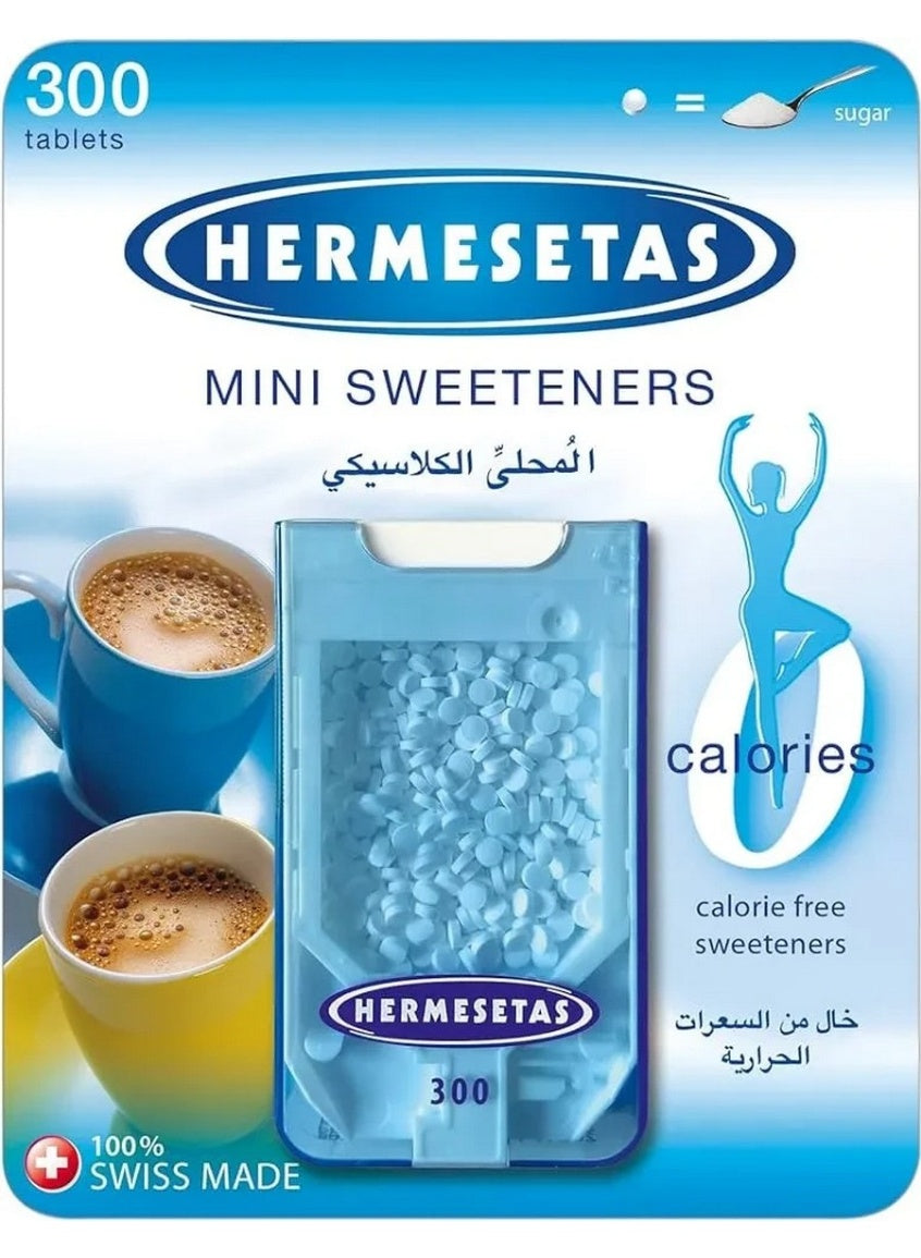 cool dry, drop one, dry place, every cup, generic, hermesetas mini, hermesetas mini sweetener, level one, mini sweetener, name mini, one small, sugar free, zero calorie, zero calories