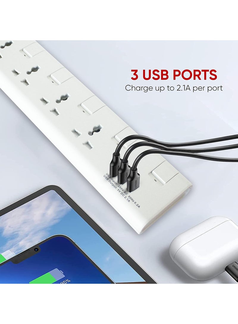 Elexon 4 Way Power Extension Socket with USB Port