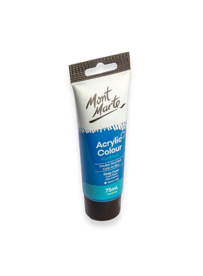 Mont Marte Deep Cyan Acrylic Paint 75 ML Tube