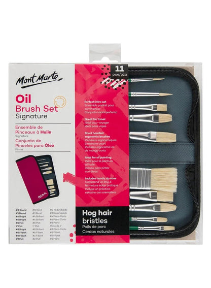 Mont Marte Oil Brush Set 11 Pc