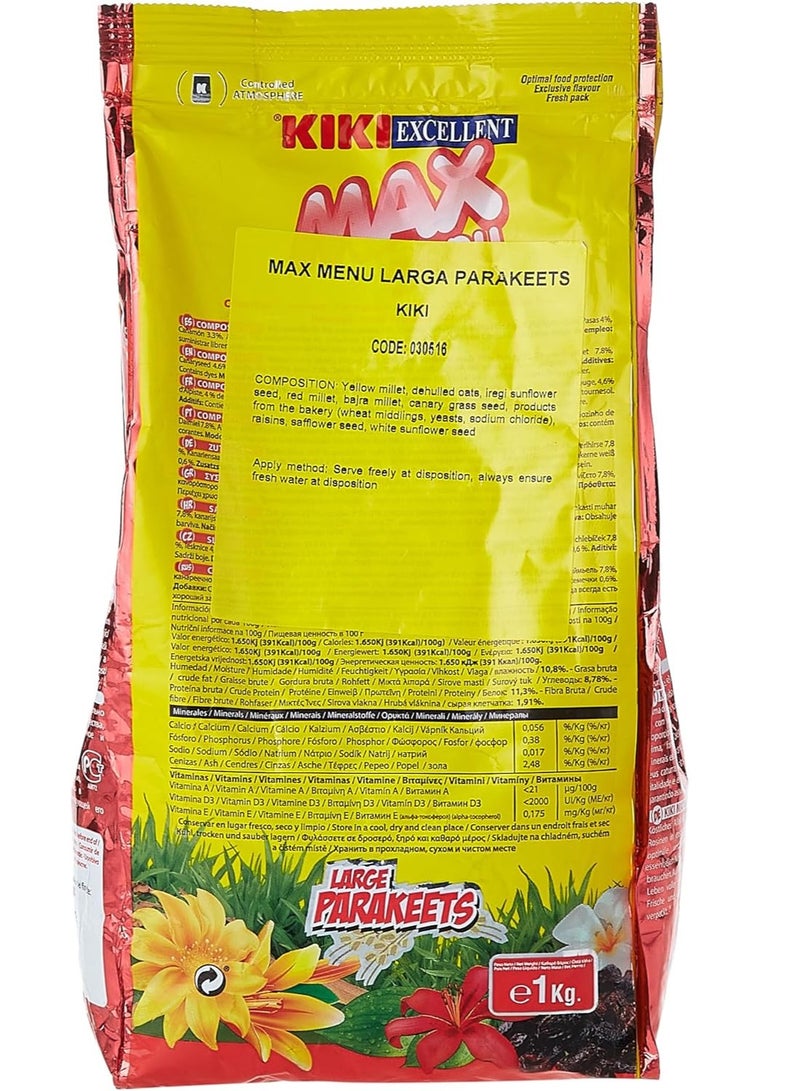 KIKI Excellent Max Menu for Large Parakeets 1 Kg