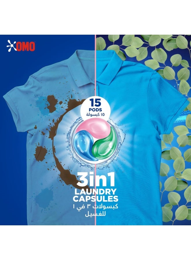 OMO Active 3In1 Laundry Capsules - Eucalyptus Freshness