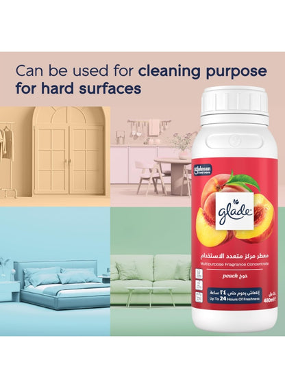 24-hour freshness, boost home, concentrate peach, concentrate peach scent, fragrance concentrate, fragrance concentrate peach, glade, multipurpose fragrance, multipurpose fragrance concentrate, peach aroma, peach scent, peach scent 24-hour, scent 24-hour,
