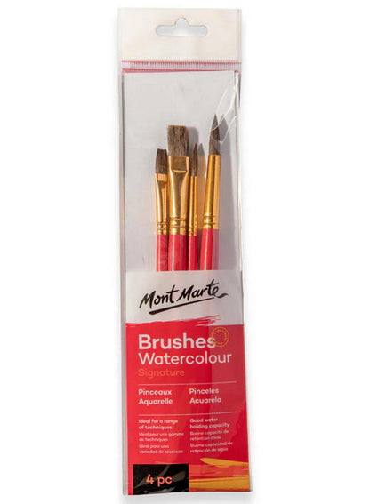 Mont Marte Watercolour Brushes Set 4Pc