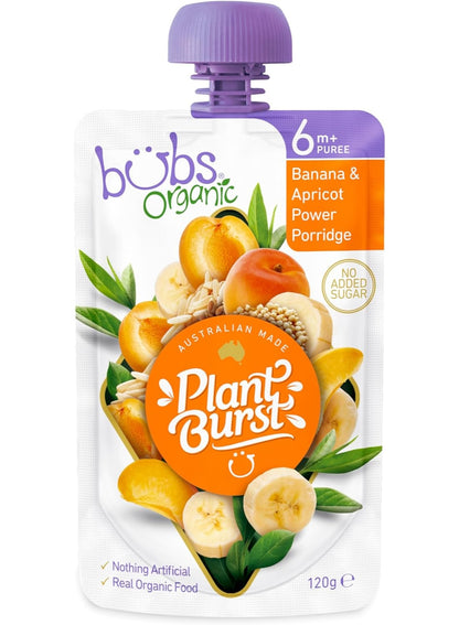 apricot power, baby food, baby food banana, banana apricot, banana apricot power, bubs, burst baby, burst baby food, food banana, food banana apricot, organic plant, organic plant burst, plant burst, plant burst baby, power porridge