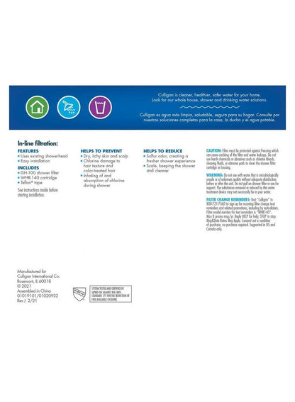 Culligan In-Line Shower Filter White