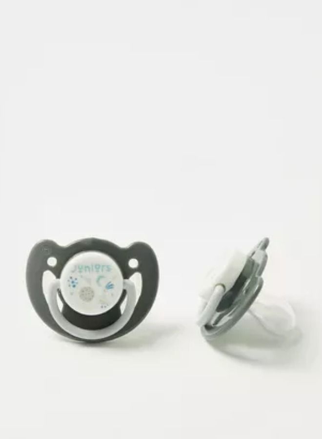 JUNIORS 2-Piece Space Print Silicone Soother Set