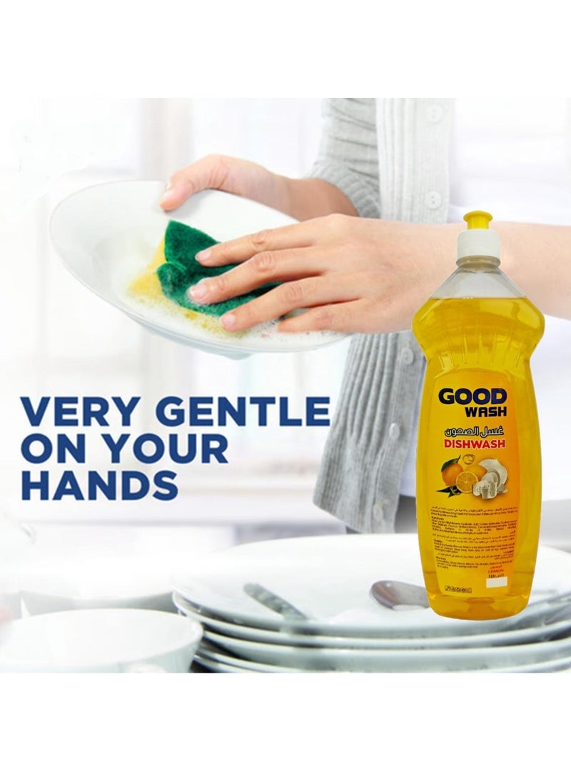 GOOD WASH Dish Washing Liquid Lemon 1L Pack of 3