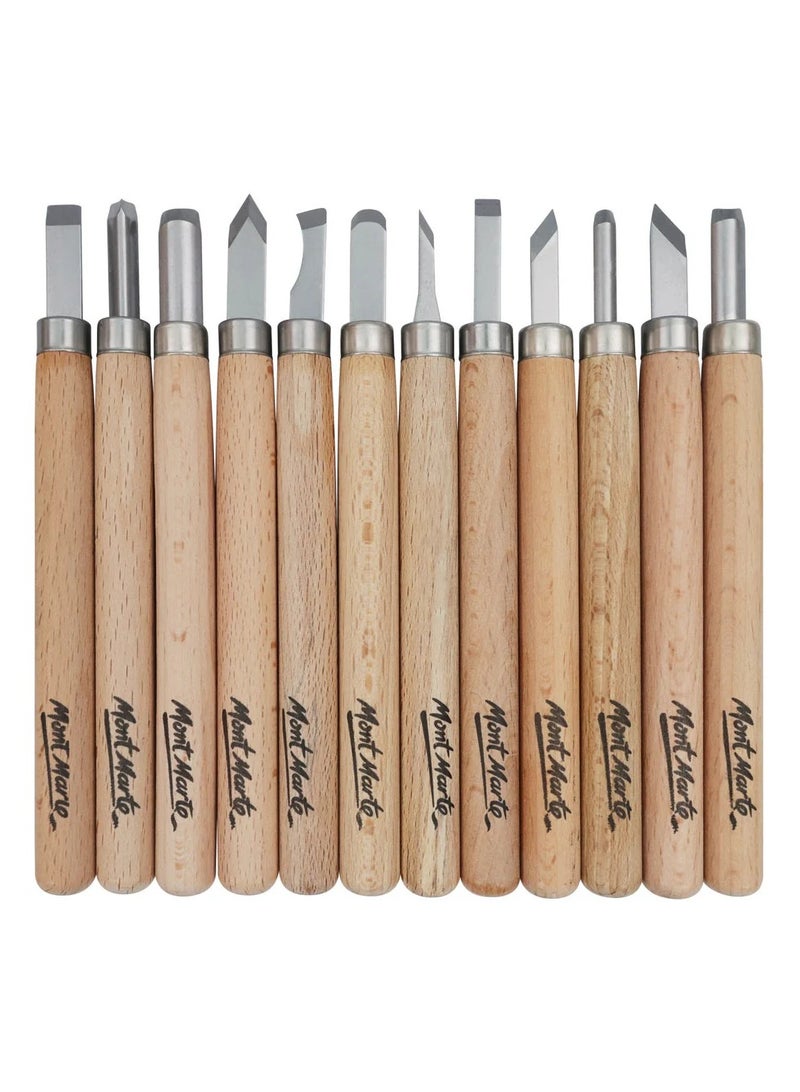 Mont Marte Wood Carving Set 12Pc