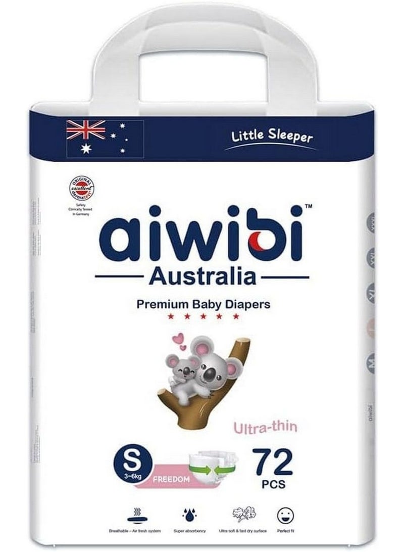 Aiwibi Ultra-Thin Baby Tape Diapers Size 2 Small