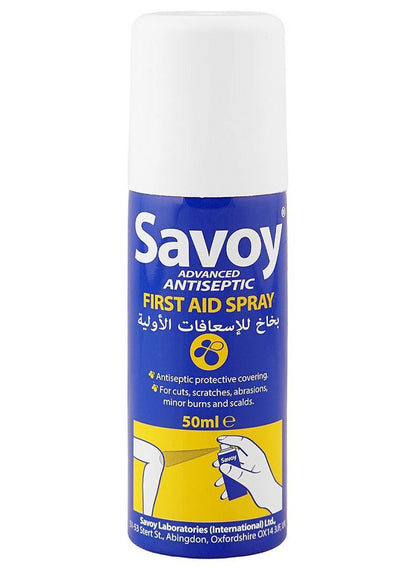 advance antiseptic, advance antiseptic first, aid kit, aid kits, aid spray, antiseptic first, antiseptic first aid, cool dry, dry place, first aid, first aid spray, minor skin, savoy, spray 50ml, travel bag