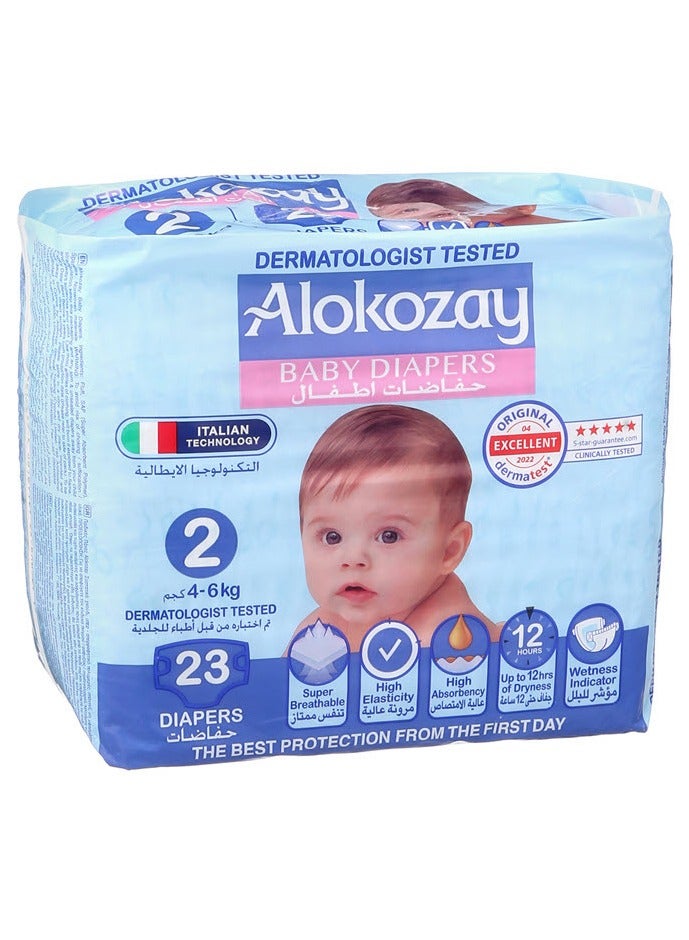 Alokozay Premium Baby Diapers Size 2, 23 Pcs