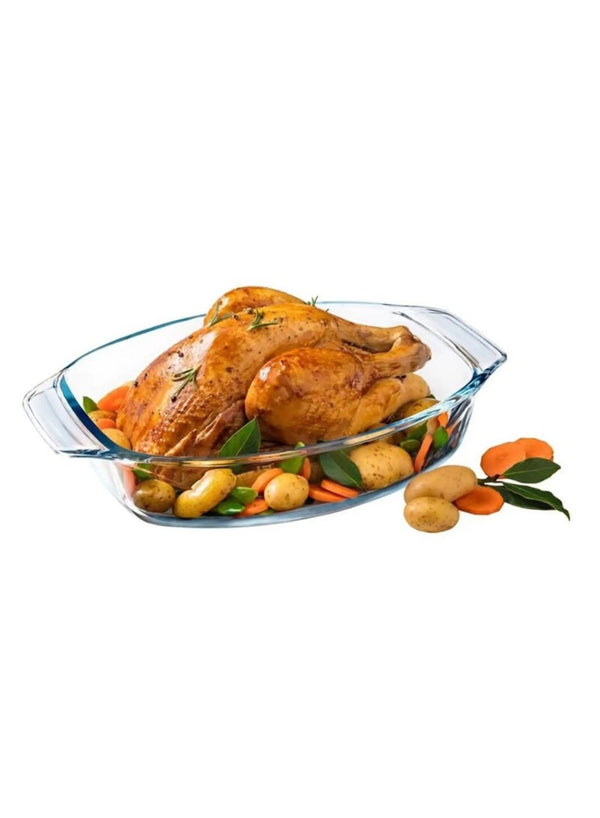 PYREX Oval Roasters Set - 2 Pieces Clear Glass