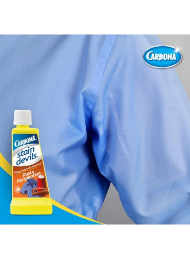 CARBONA Stain Devils Rust & Perspiration Professional Strength Laundry Stain Remover Multi Fabric Cleaner Safe On Skin & Wash