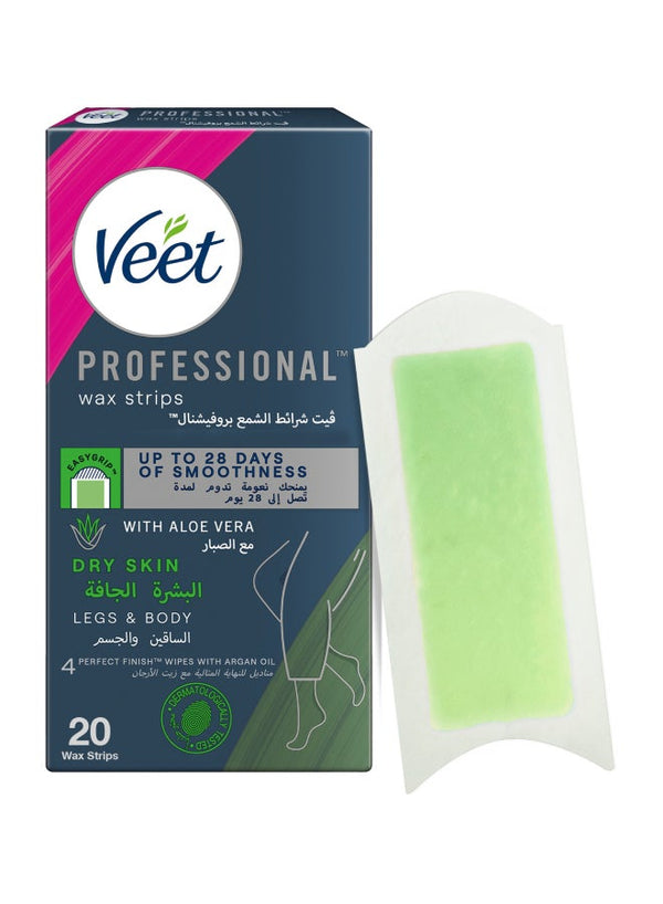 Veet Aloe Vera & Green Tea Gel Strips for Dry Skin