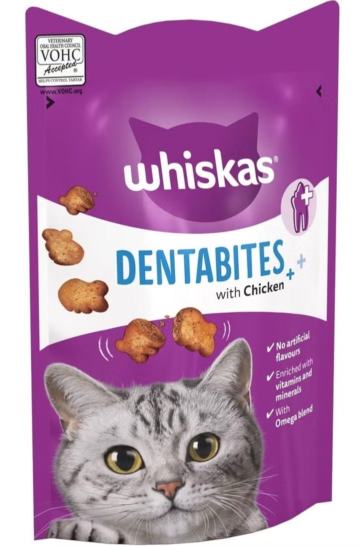 Whiskas Chicken Dentabites Treats 40G - Premium Cat Snacks