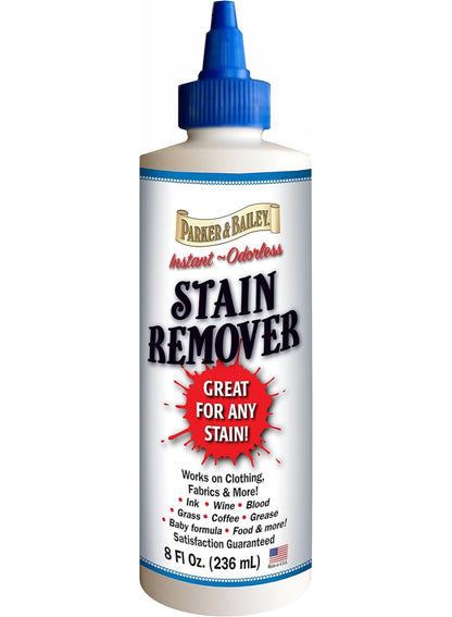 blood grass, cleaner odor, coffee wine, fabric ink, food carpet, grass coffee, grease blood, ink grease, instant stain, liquid stain, odor free, parker & bailey, spot cleaner, stain remover, wine food