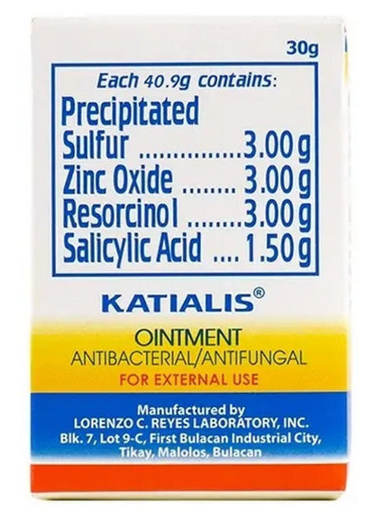 50g 30g, antibacterial, antibacterial antifungal, antibacterial antifungal sulfur, antifungal sulfur, cool dry, katialis, multi purpose, ointment antibacterial, ointment antibacterial antifungal, salicylic acid, skin care, skin key, skincare, zinc oxide