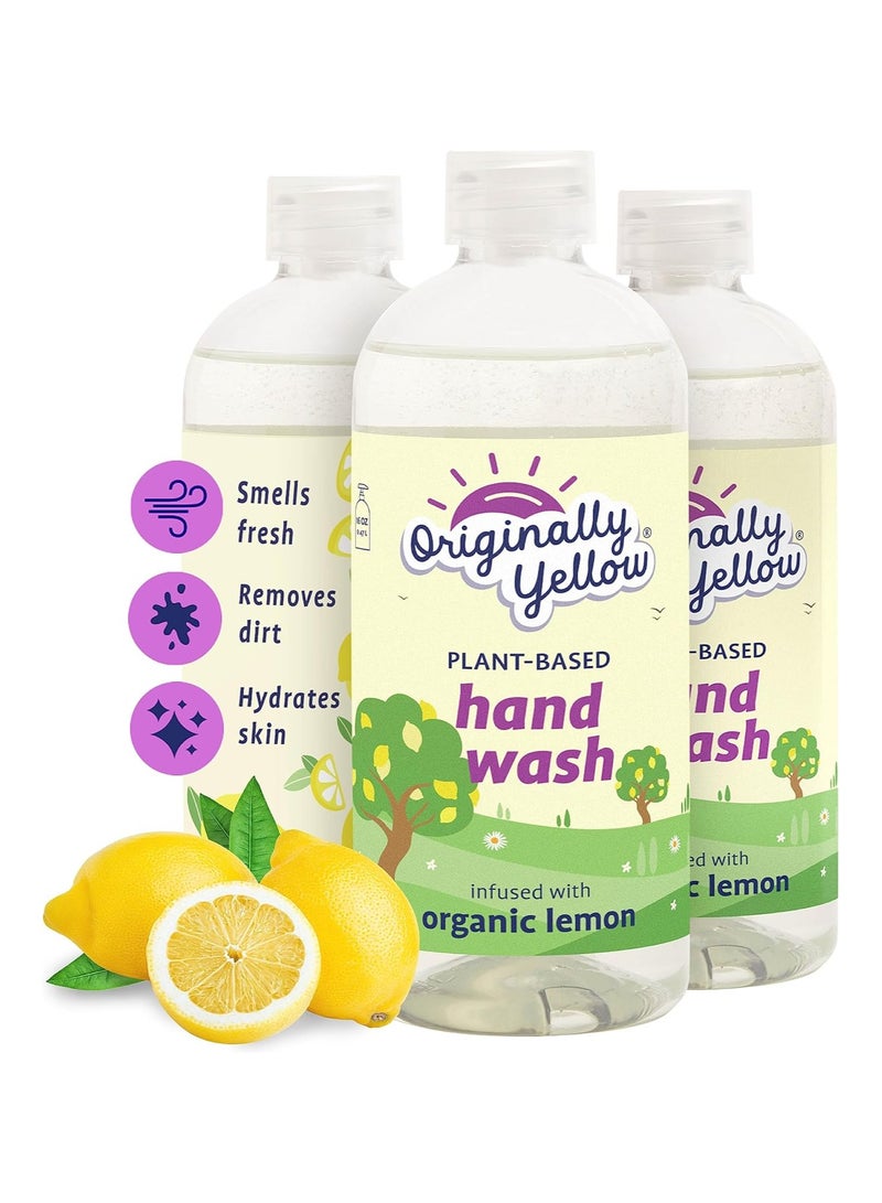 Organic Lemon Infused Hand Wash 470 ML - Originally Yellow