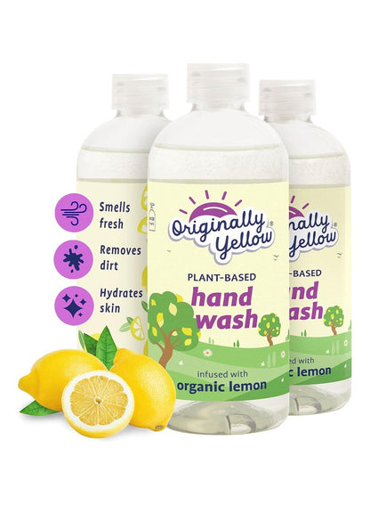 Organic Lemon Infused Hand Wash 470 ML - Originally Yellow