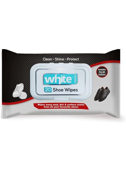 White TISSUES Shoes Wipes - 20 Wipes