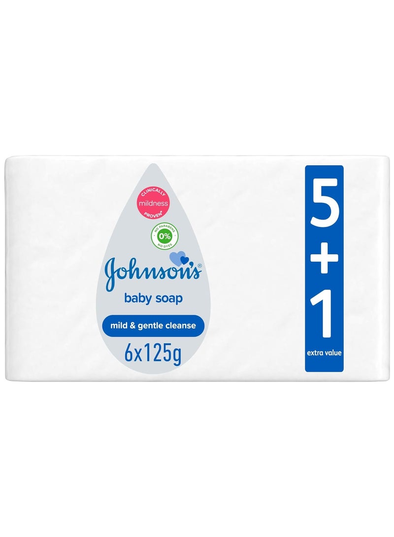 Johnson's Baby Soap 6 x 125gm - Gentle Care