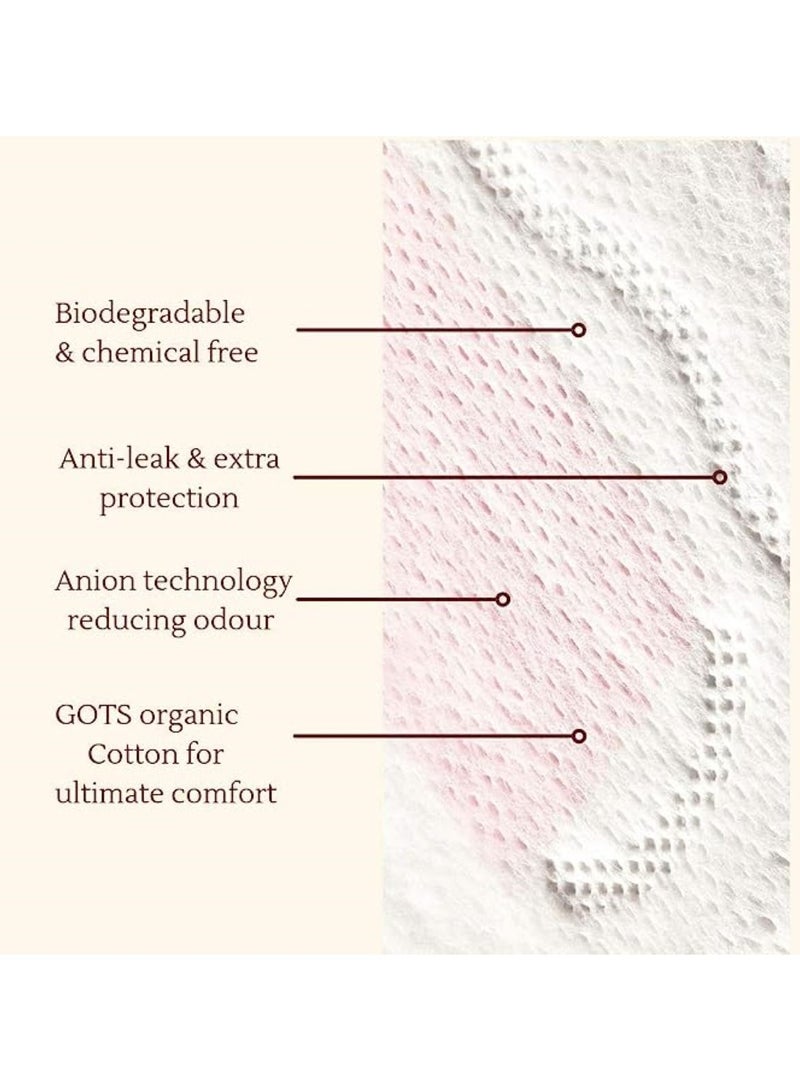 PLASTFREE Organic Large Sanitary Pads - 12 Pads