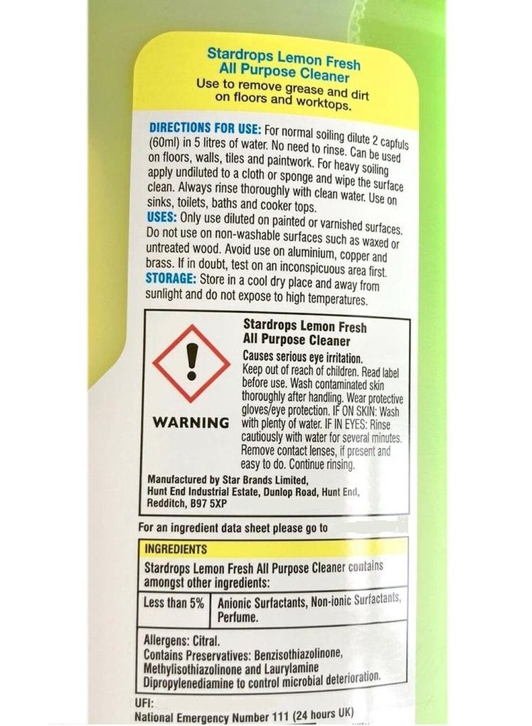 Stardrops All-Purpose Cleaner Lemon 1 L