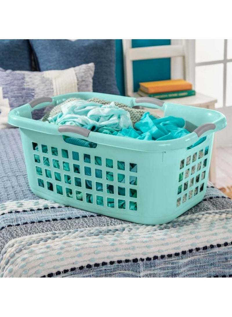 Sterilite Ultra Laundry Basket Aqua Chrome 71L