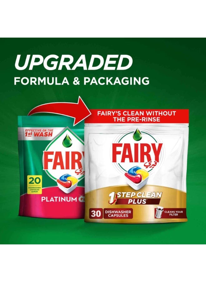 Fairy 1 Step Clean Plus Dishwasher Tablets Lemon Scent