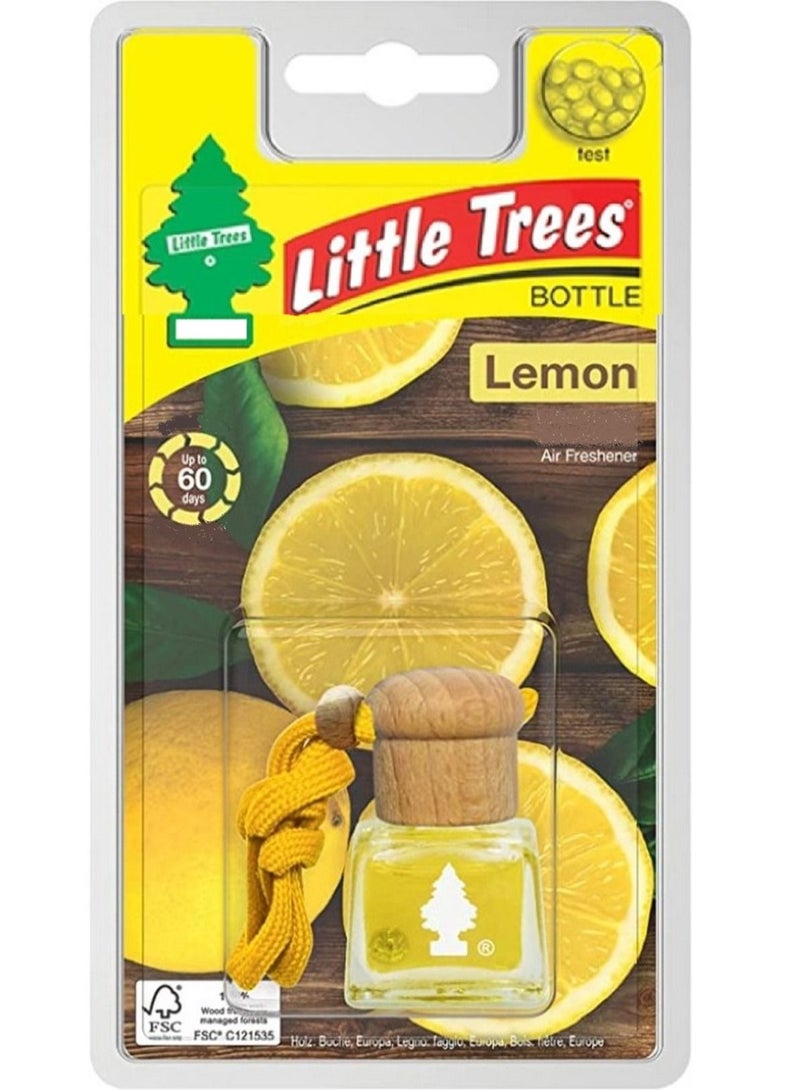 Little Trees Lemon Car Air Freshener Bottle