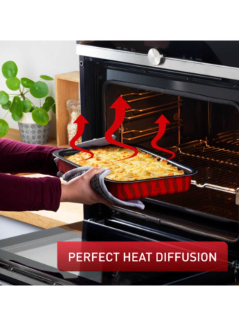Tefal Tempo Flame Oven Dish 19x25cm Red